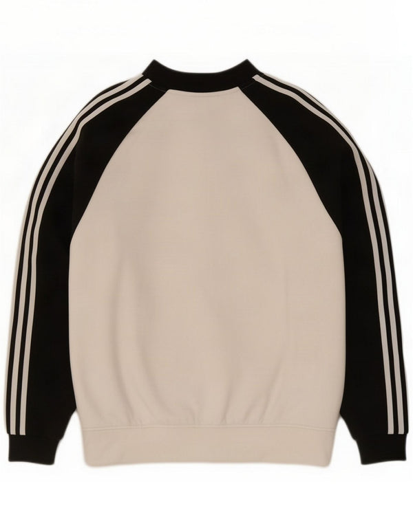 Adidas Mens Tracksuit Top Jacket Large White Colourblock Cotton