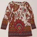 Desigual Dame Top 3/4 ærmer UK 10 Small Multicolor Paisley Viscose