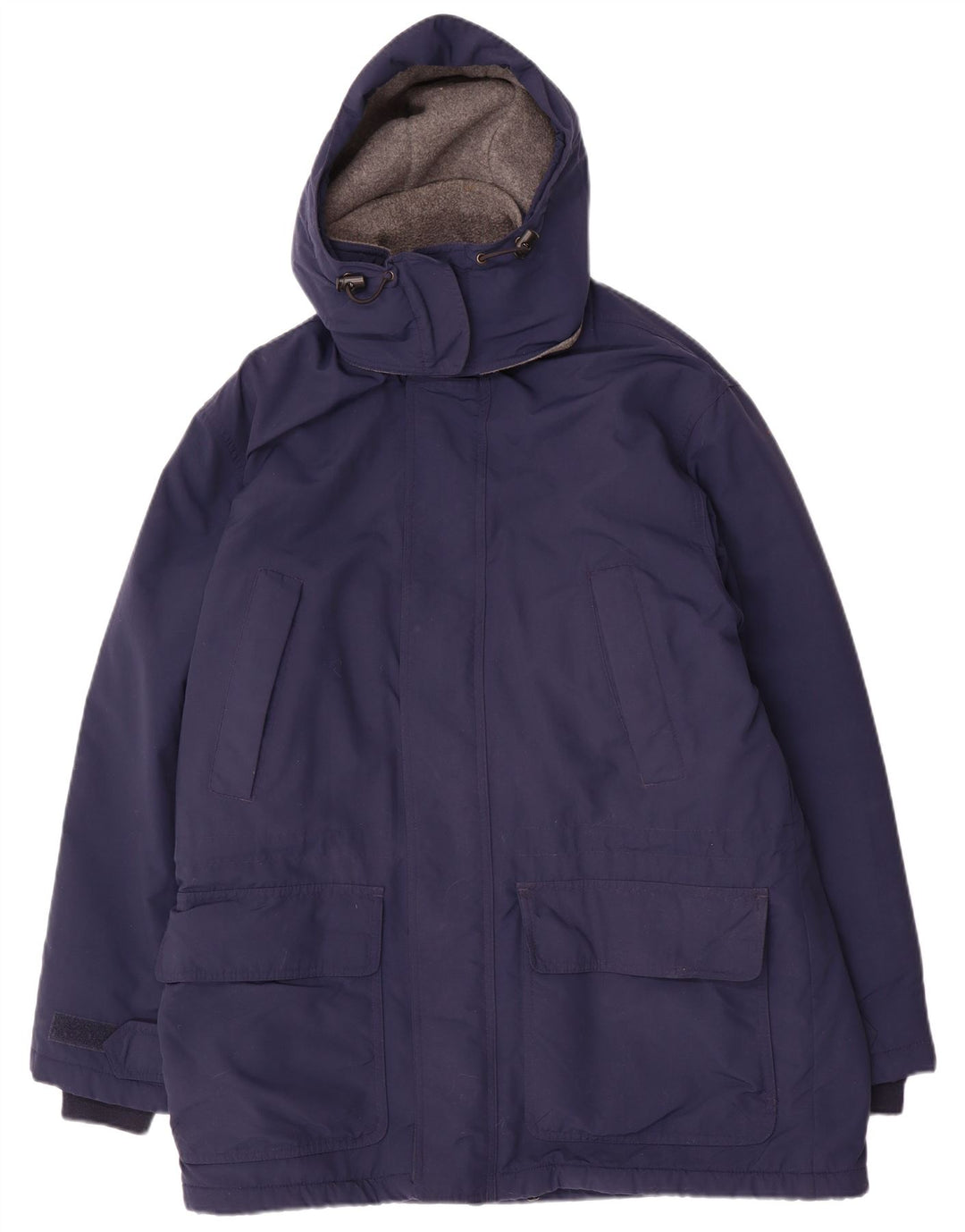 Lands End Herre Hooded Regular Fit Parka Jacket UK 38/40 Medium Navy Blue
