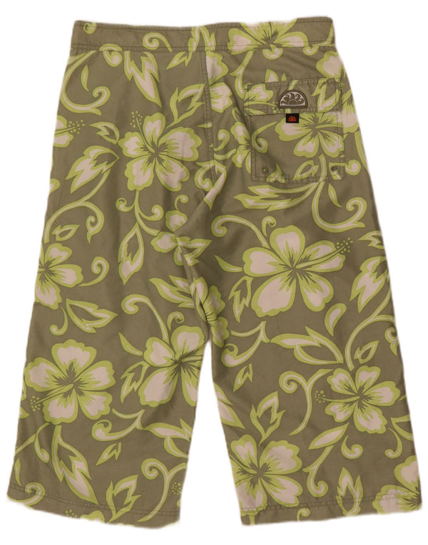 Sundek Herre Bermuda Badeshorts Medium Green Floral Polyester