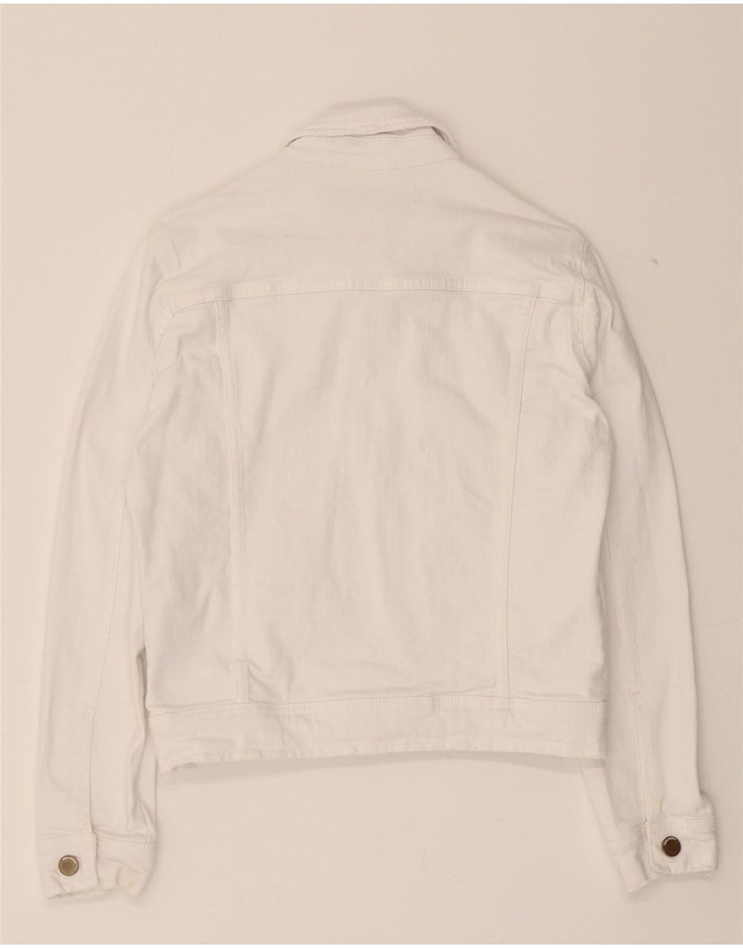ZARA Womens Crop Denim Jacket UK 10 Small White Vintage Zara and Second-Hand Zara from Messina Hembry 