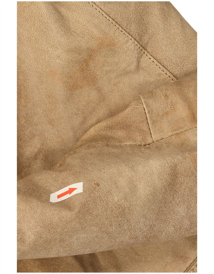 Vintage herre 2-knaps ruskind blazerjakke UK 40 Stort beige læder