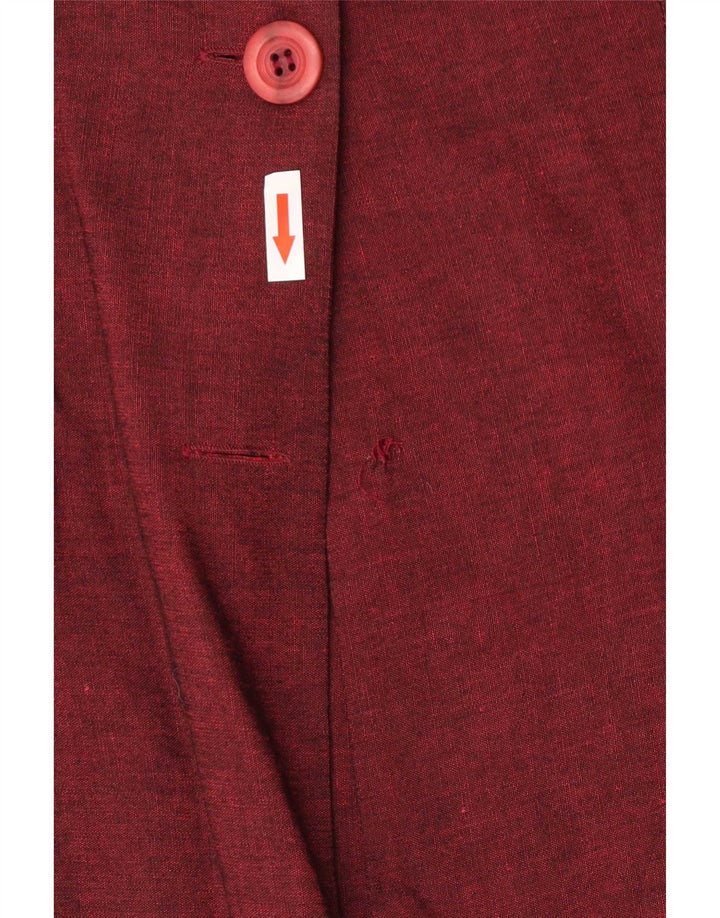 Vintage Dame 2-knaps Blazer Jacket IT 46 Large Burgundy Viscose