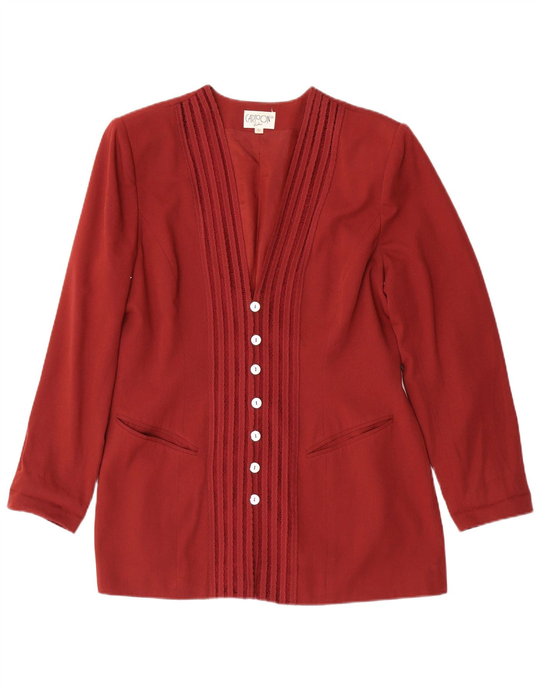 CARTOON Dame 7 knapper Blazer Jacket IT 42 Medium Rød viskose