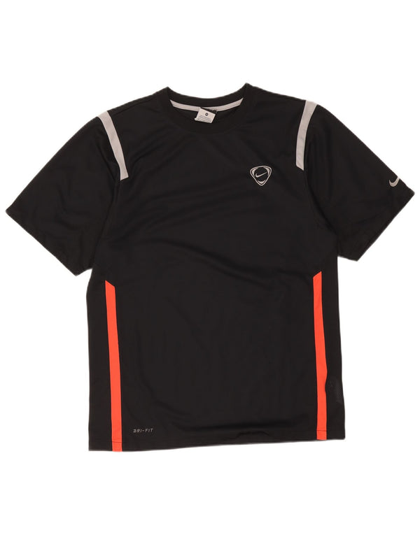 Nike T-shirt top til mænd UK 38/40 Medium Sort Colourblock Polyester Sports