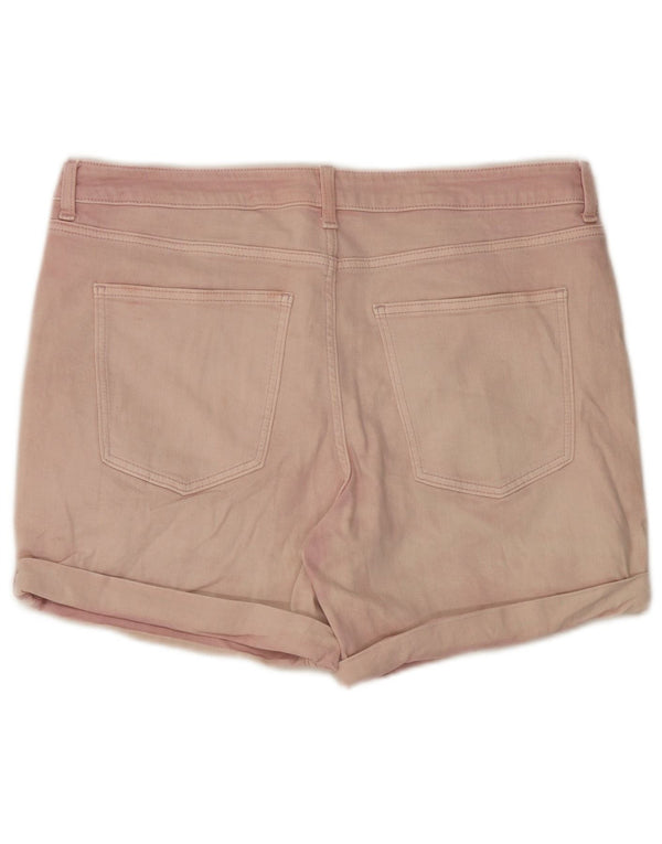 Marks & Spencer Womens Boyfriend Tie Dye Denim Shorts UK 16 Large W40 Pink