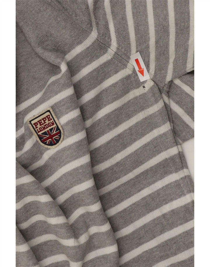 PEPE Jeans Herre Crew Neck Jumper Sweater Lille grå stribet