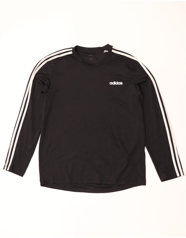 Adidas Herre Climalite Top Langærmet Stor Sort Polyester