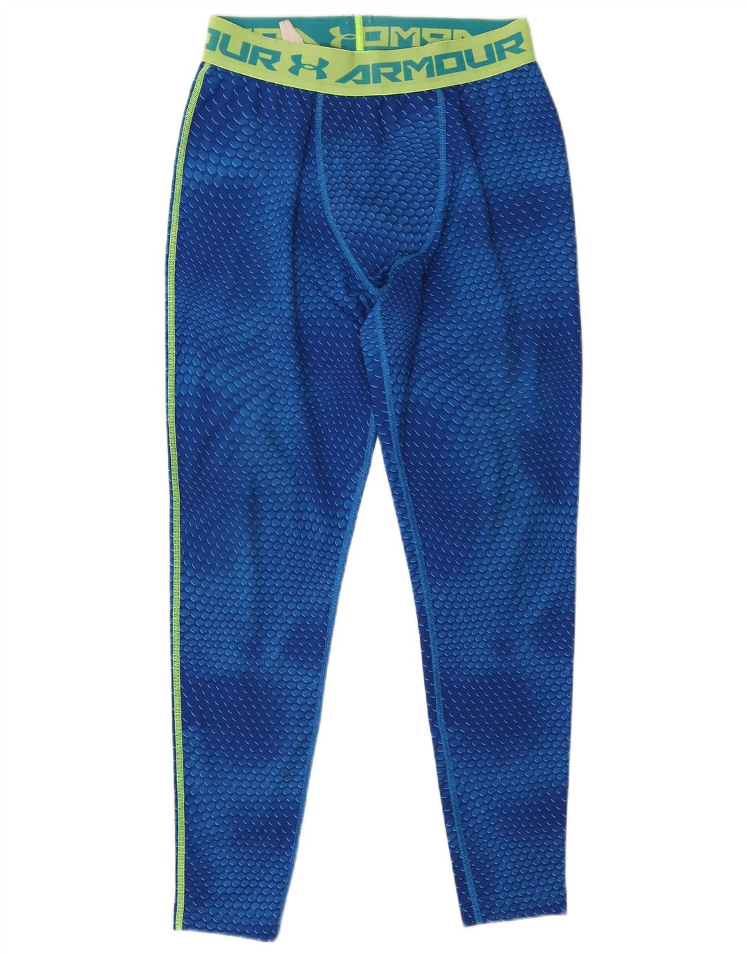 UNDER ARMOUR Dame Heat Gear Grafiske Leggings UK 14 Large Blue Geometric