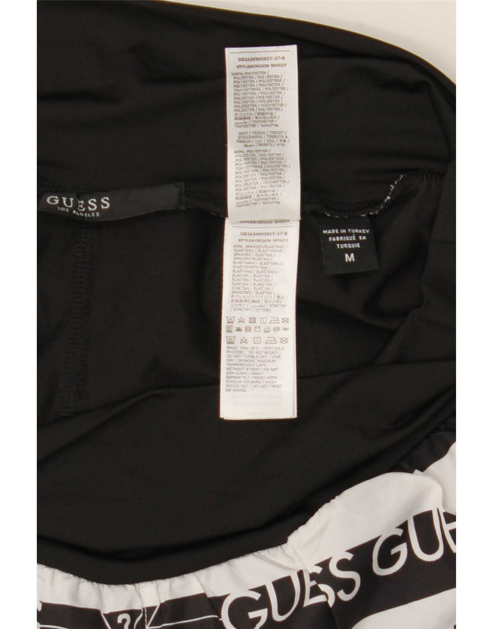Guess Graphic Sports Shorts til kvinder UK 12 Medium Sort Stribet Polyester