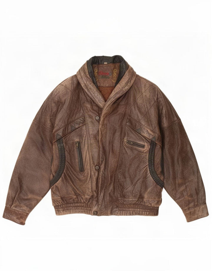 Rover&Lakes Herre Læderjakke IT 52 XL Brun