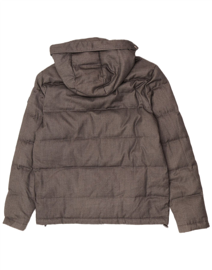 Liu Jo Herre hættepolstret jakke UK 36 Medium Grey Polyester