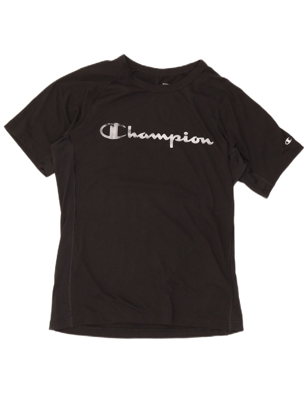 Champion Dame Grafisk T-Shirt Top UK 16 Stor Sort Polyester
