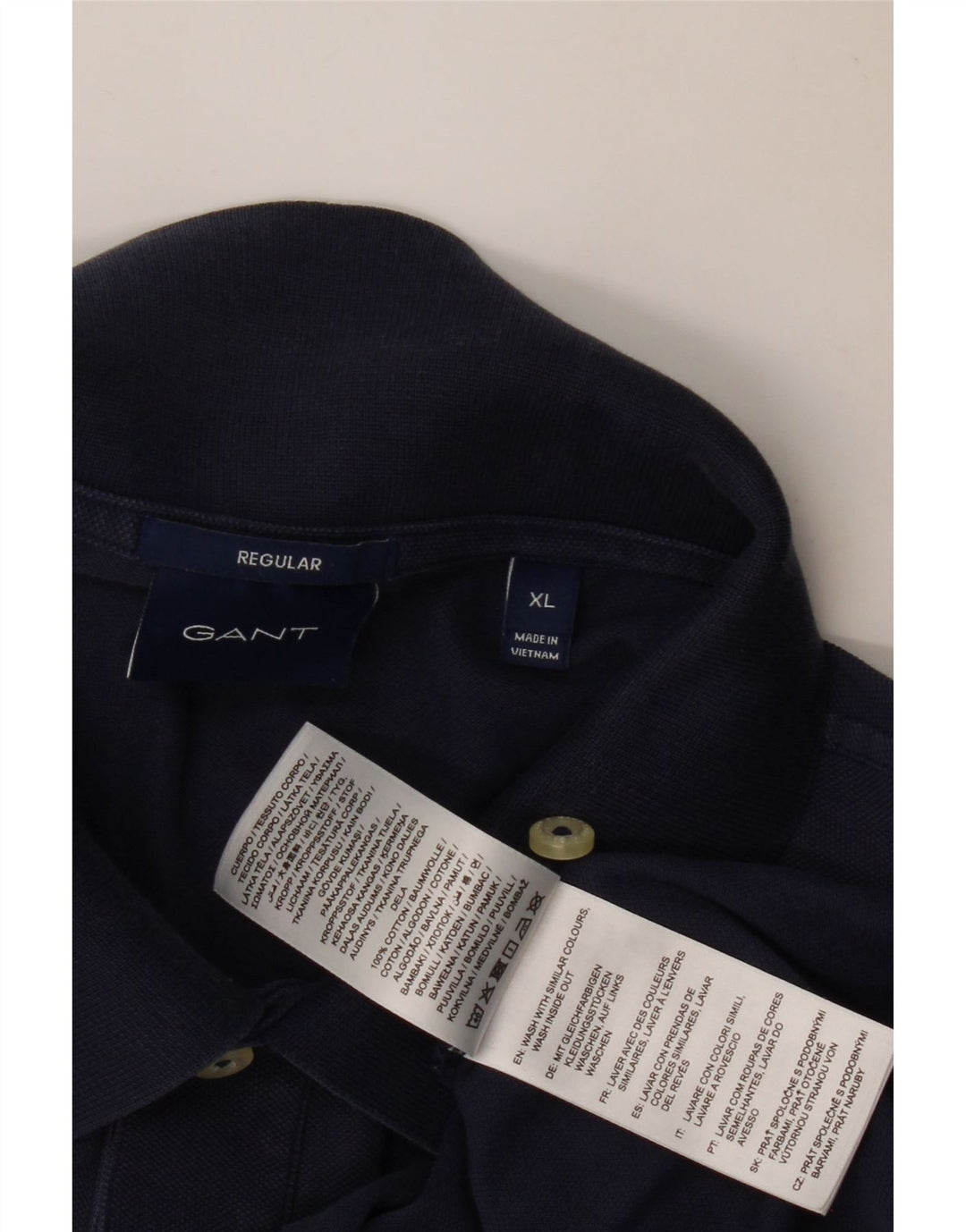 GANT Regular Langærmet Polo Shirt XL Marineblå Bomuld