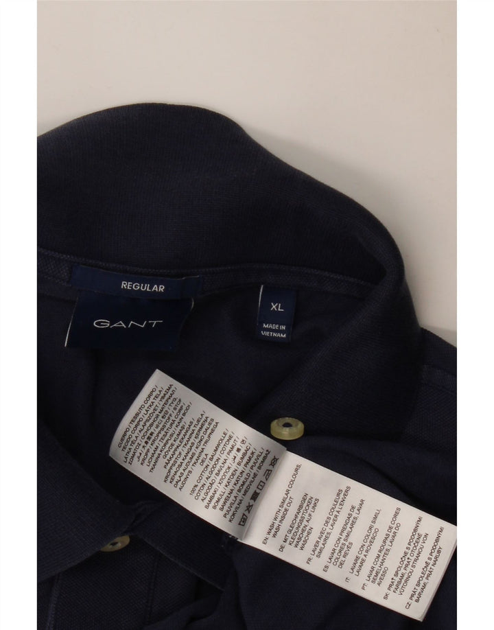 GANT Regular Langærmet Polo Shirt XL Marineblå Bomuld