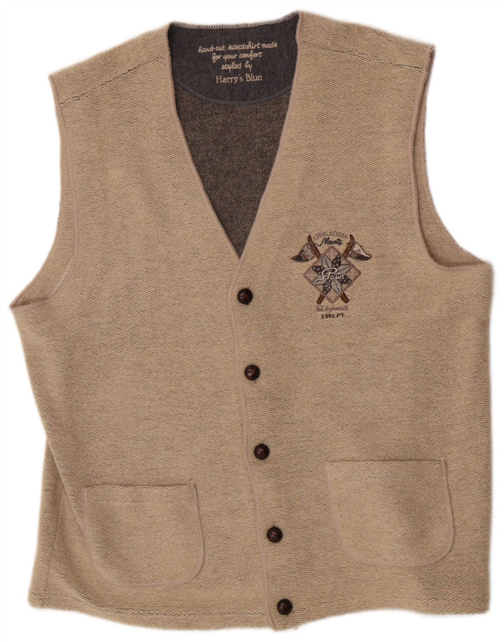 Vintage herrevest 2XL beige uld