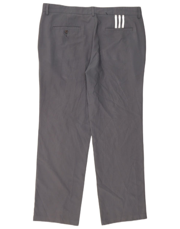 Adidas Mens Climalite Straight Chino Trousers W38 L32 Grey Polyester