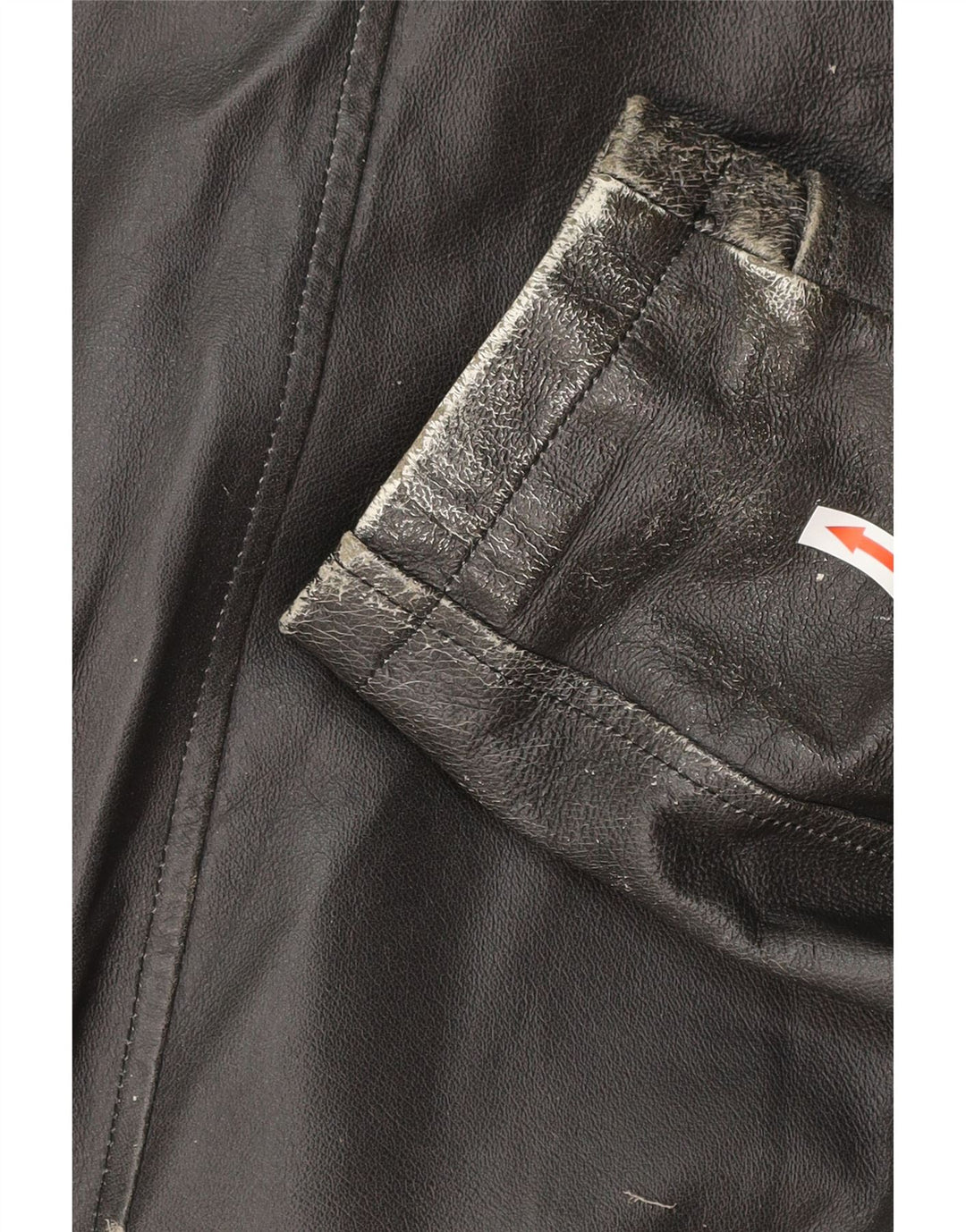 Vintage Herre Military Læderjakke IT 54 2XL Sort Læder