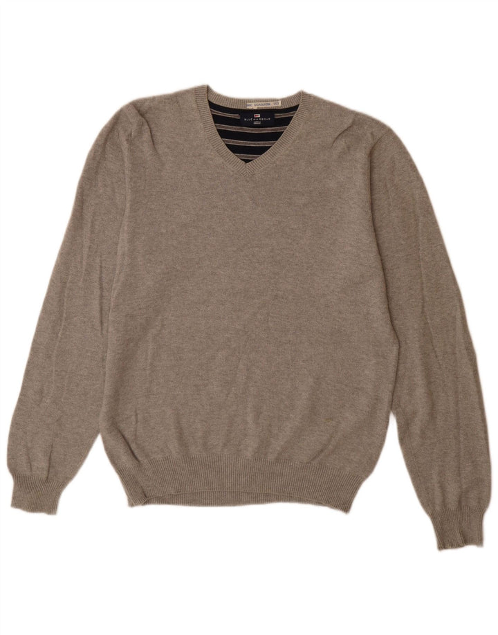 Marks & Spencer Herre Blue Harbor V-hals sweater lille grå flækket