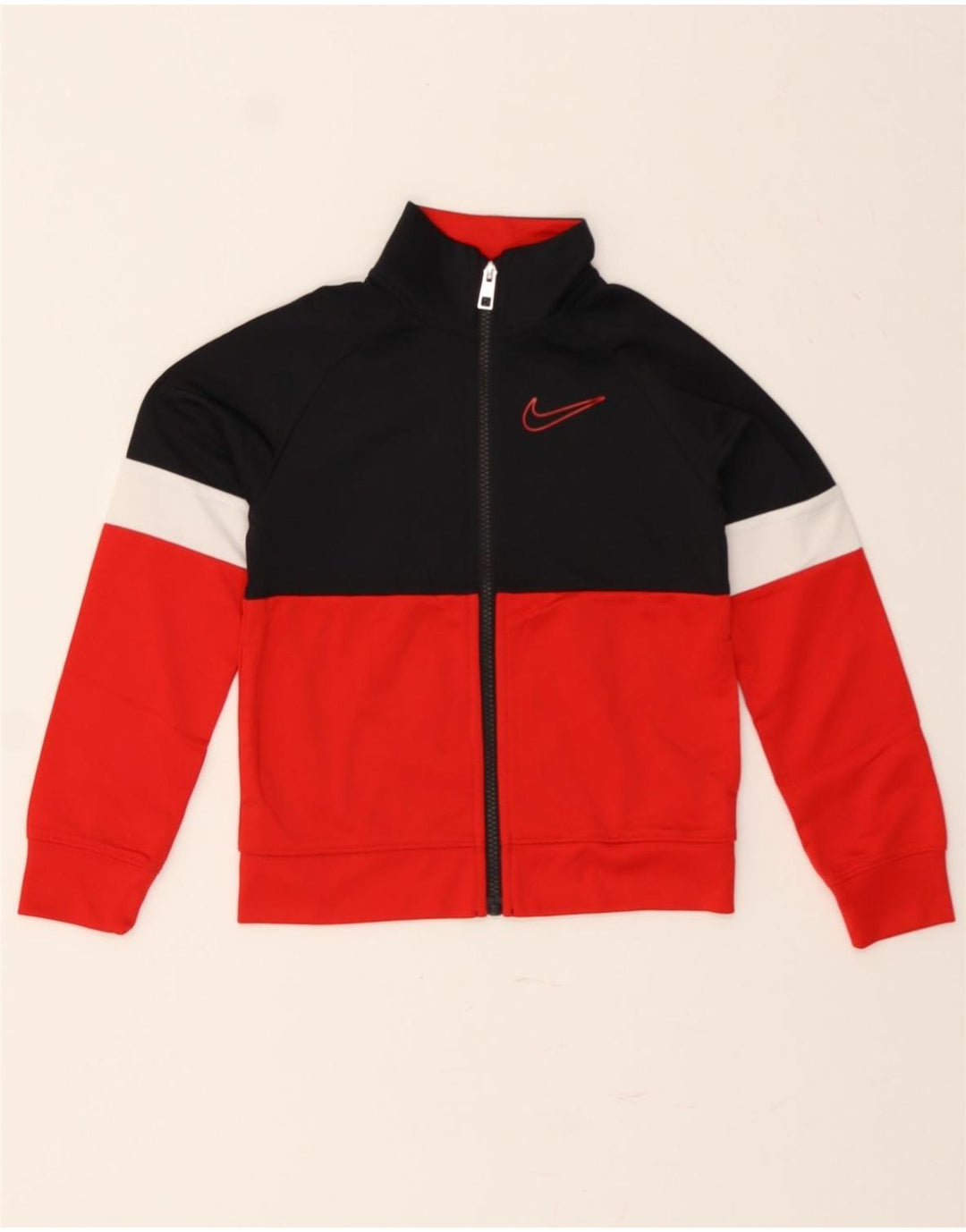 NIKE Boys Tracksuit Top Jacket 6-7 Years Large  Red Colourblock Polyester Vintage Nike and Second-Hand Nike from Messina Hembry 