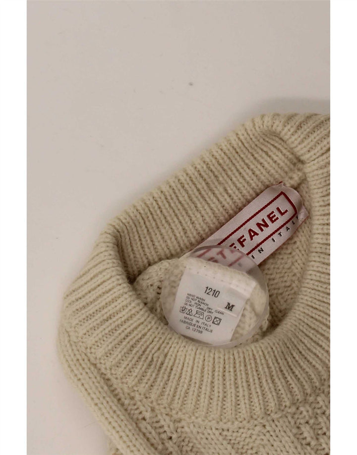 Stefanel Herre Crew Neck Jumper Sweater Medium Beige Uld
