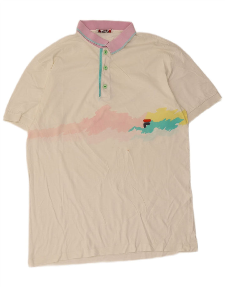 Fila Polo Shirt til mænd IT 54 XL Hvid Tie Dye