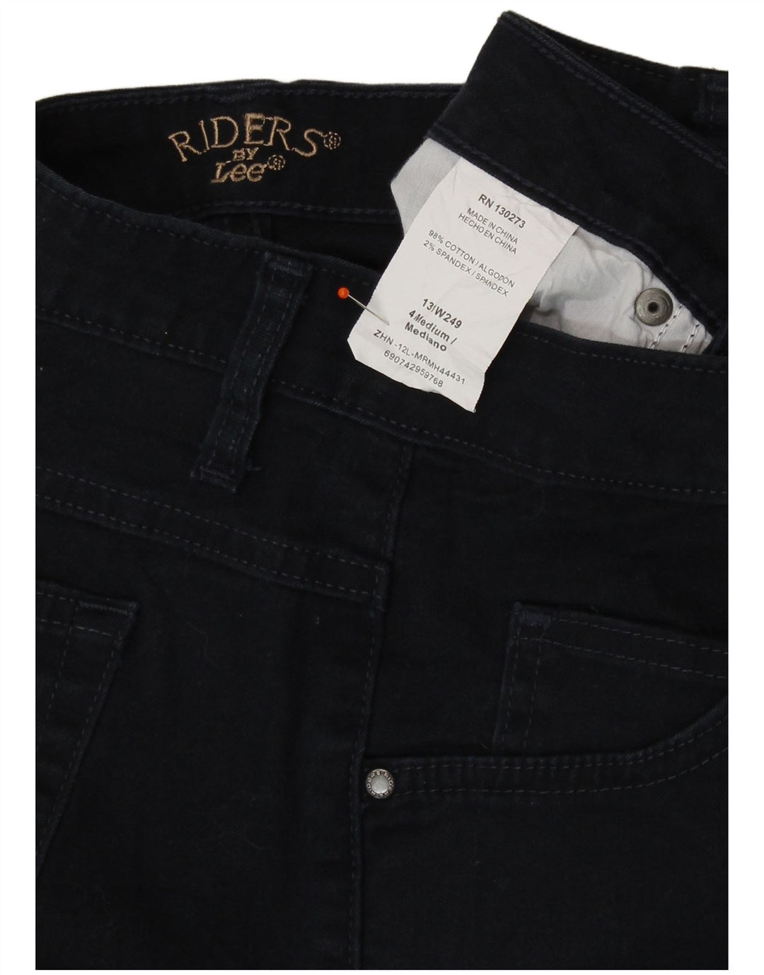 LEE Womens Riders Capri Jeans US 4 Small W27 L18 Marineblå Bomuld