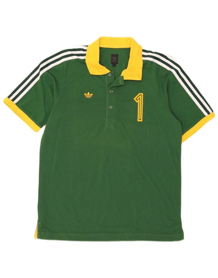 Adidas grafisk rugby poloshirt til mænd mellemgrøn