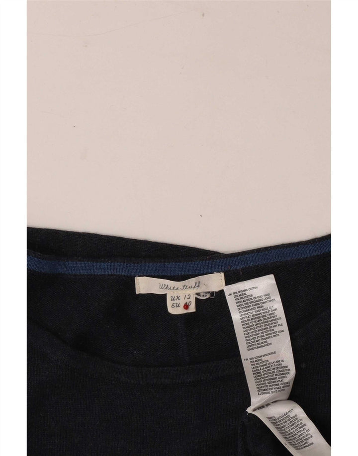 White Stuff Womens Boat Neck Jumper Sweater UK 12 Medium Navy Blue Bomuld