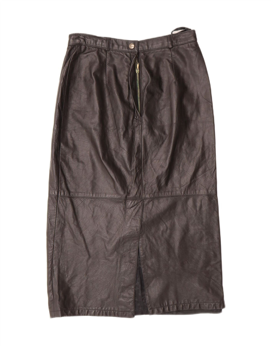 VINTAGE Womens Leather Skirt EU 38 Medium W28  Black Leather Vintage Vintage and Second-Hand Vintage from Messina Hembry 