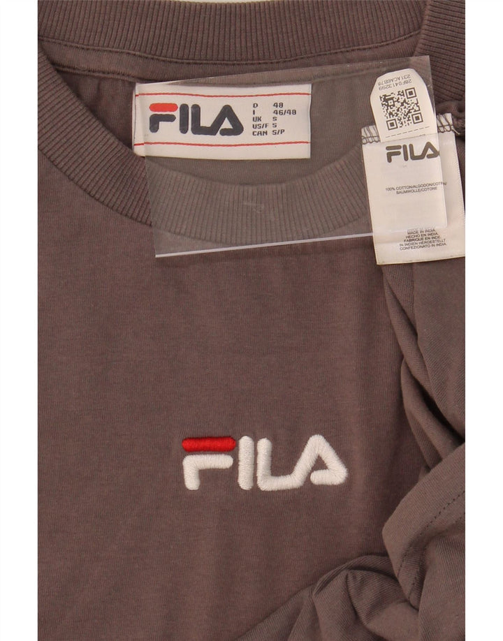 FILA Mens T-Shirt Top Small Grey Striped Cotton Vintage Fila and Second-Hand Fila from Messina Hembry 