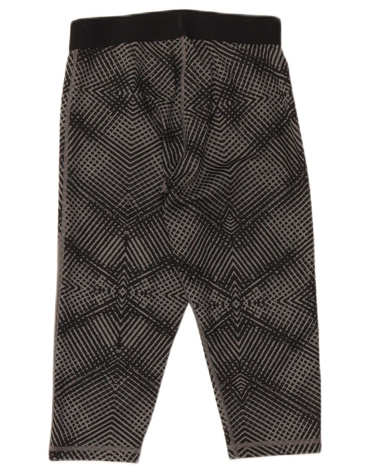 Adidas Dame Capri Leggings UK 8 Small Grå Geometrisk Polyester