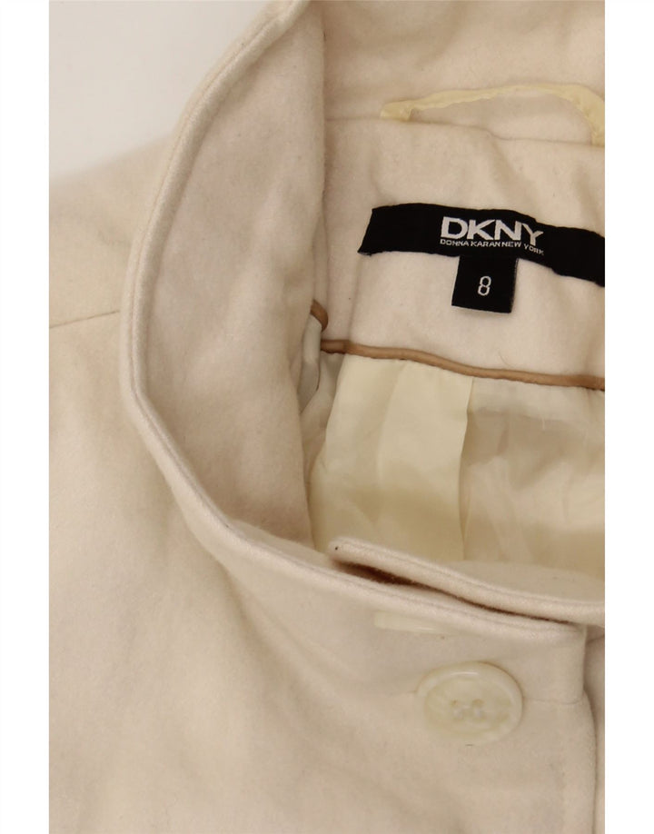 DKNY Womens Overcoat US 8 Medium Off White Polyester Vintage Dkny and Second-Hand Dkny from Messina Hembry 