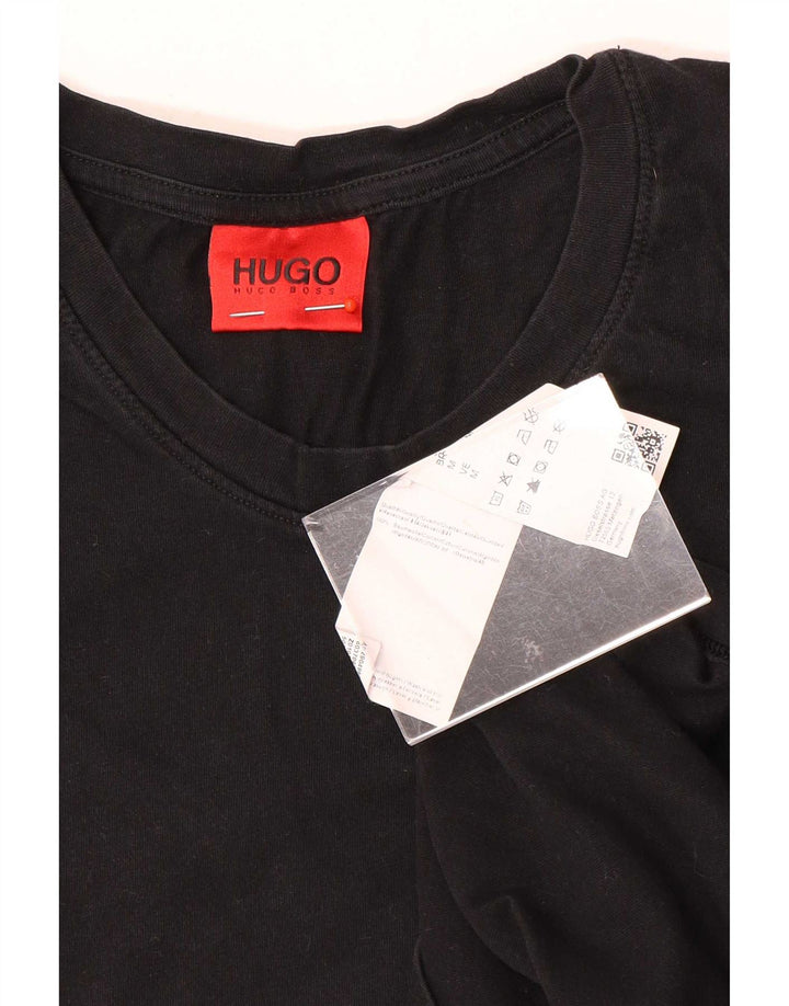 Hugo Boss Herre T-Shirt Top Medium Sort Bomuld