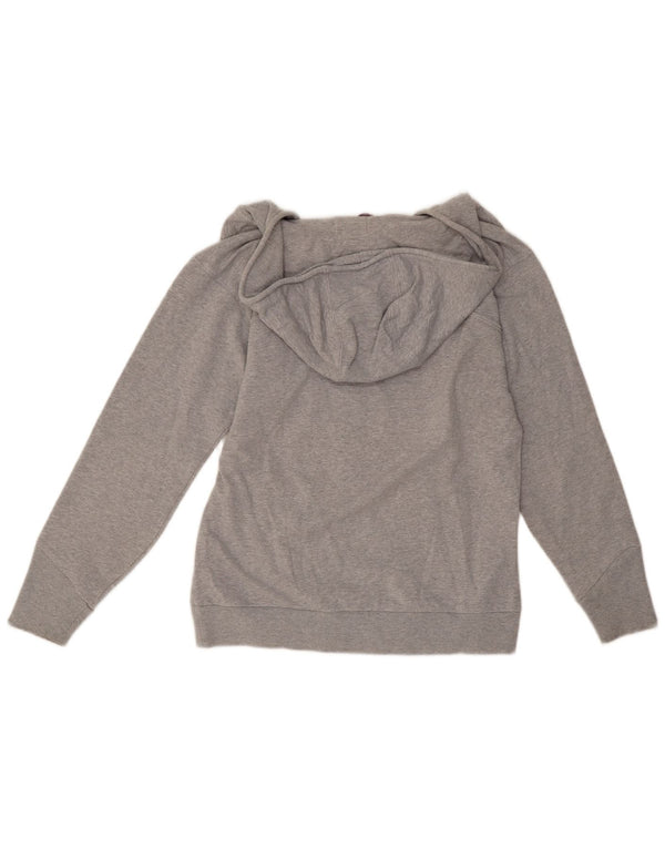 Adidas Dame Grafisk Hættetrøje Sweater UK 14 Medium Grey Bomuld