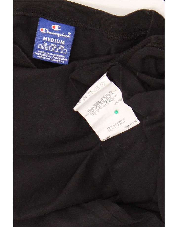 Champion Kvinder Oversized Grafisk Sweatshirt Jumper UK 14 Medium Sort