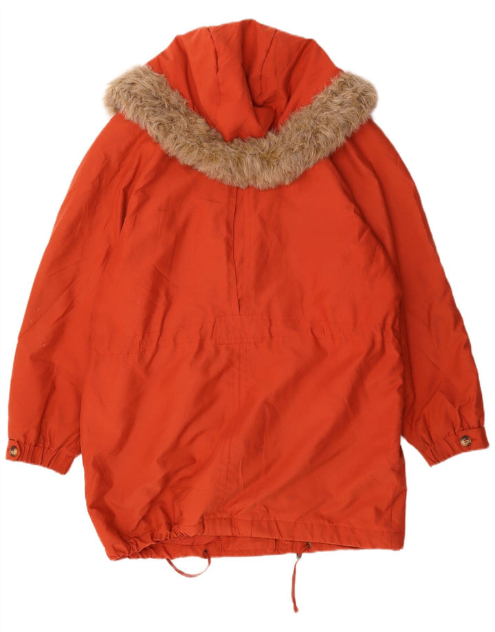 Marks & Spencer Dame Hætte Windbreaker Frakke UK 12 Medium Orange