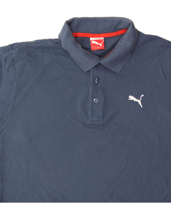 PUMA Mens Polo Shirt Large Navy Blue Cotton Vintage Puma and Second-Hand Puma from Messina Hembry 