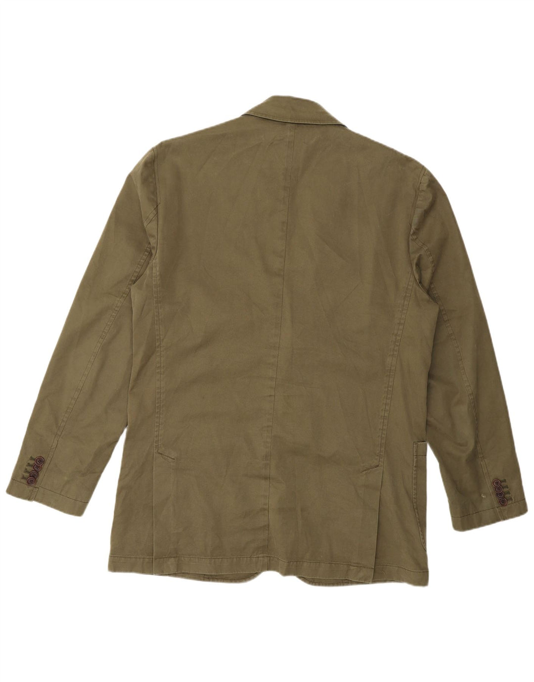 Orvis Herre 2 Button Blazer Jacket UK 40 Large Khaki Cotton