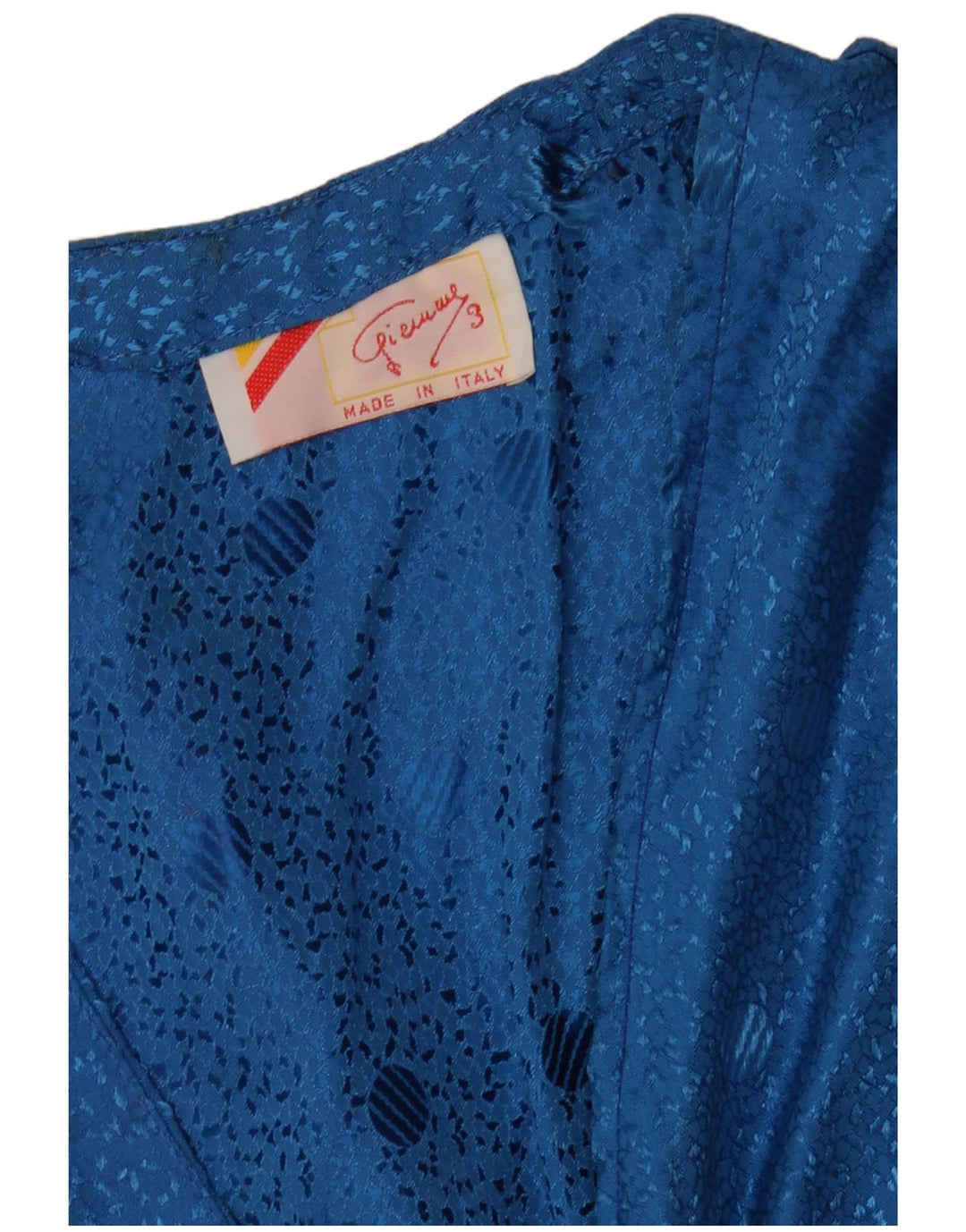 Vintage damevest UK 12 Medium Blue Geometric Classic