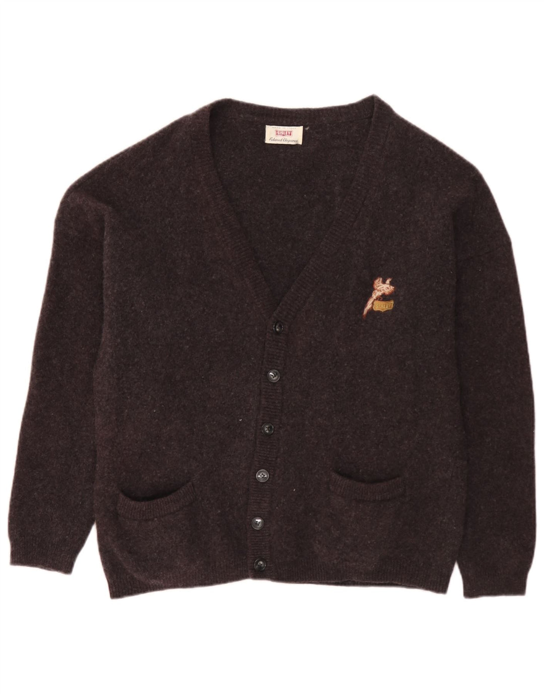 Sisley Herre Cardigan Sweater Large Grey Virgin Wool