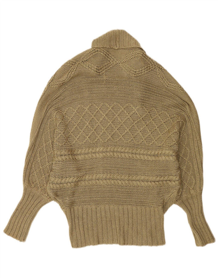 Zara Dame Batwing Poncho Cardigan Sweater UK 14 Medium Khaki