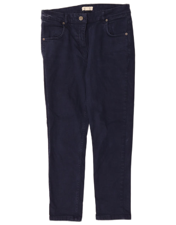 OASIS Kvinder Højtaljede Cropped Jeans UK 14 Large W30 L25 Marineblå Bomuld