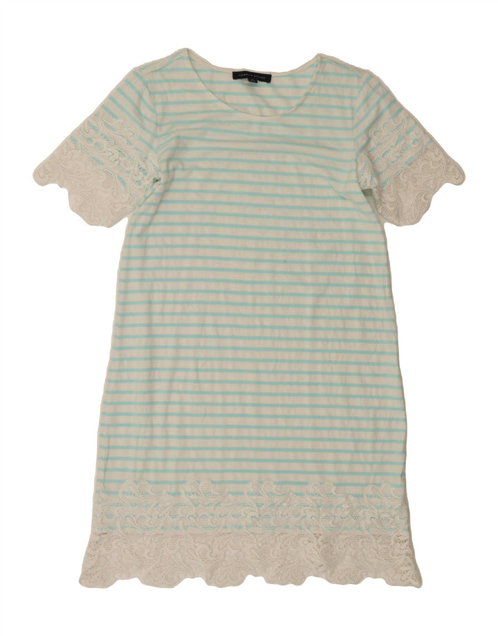 TOMMY HILFIGER Womens T-Shirt Dress UK 12 Medium Blue Striped Polyester Vintage Tommy Hilfiger and Second-Hand Tommy Hilfiger from Messina Hembry 