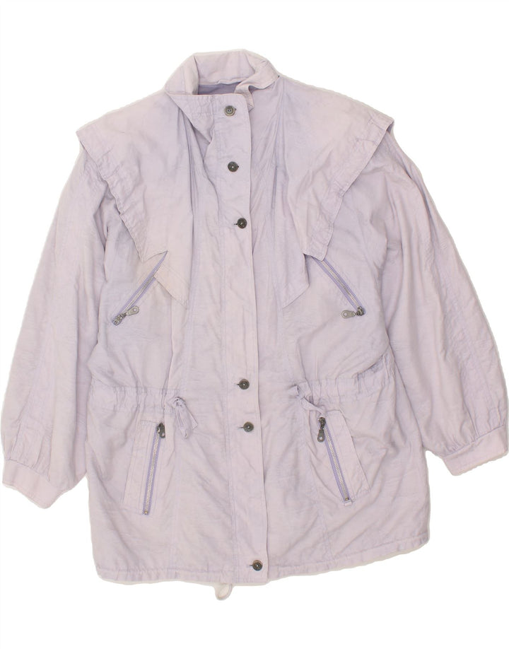 VINTAGE Womens Windbreaker Coat IT 42 Medium Purple Cotton Vintage Vintage and Second-Hand Vintage from Messina Hembry 