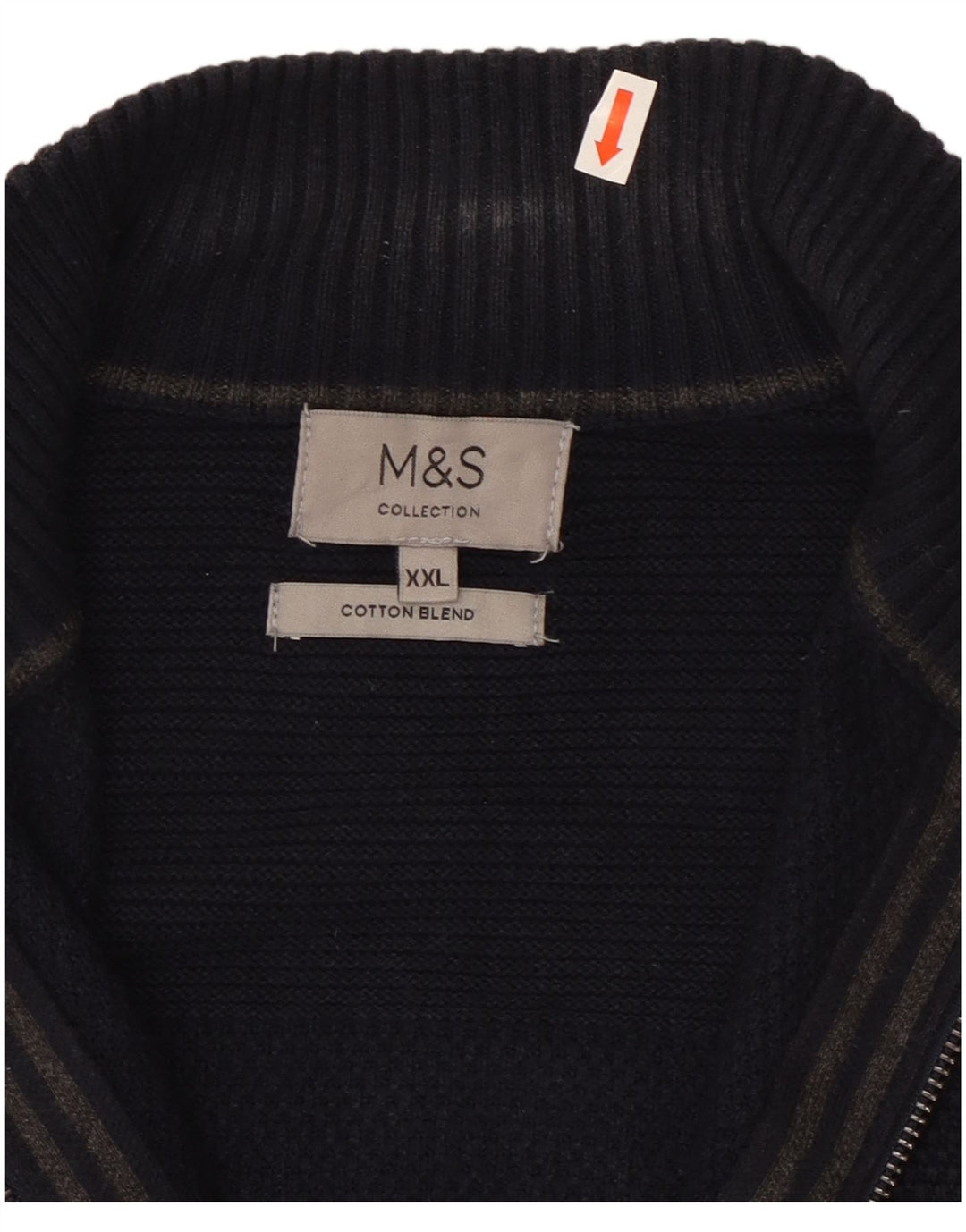 Marks & Spencer herre cardigan sweater 2XL marineblå bomuld