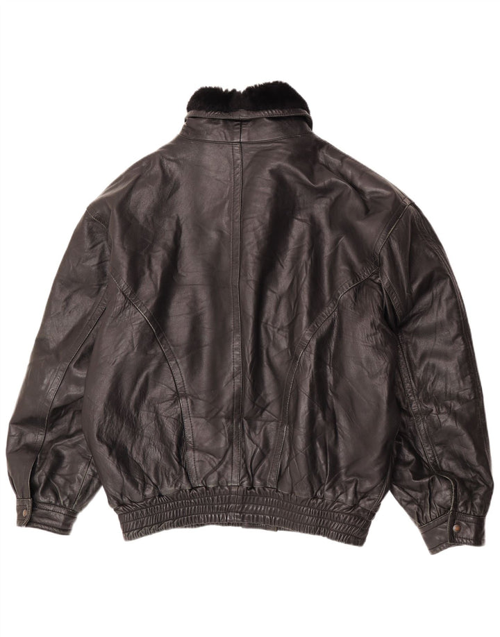 Vintage herre læderjakke UK 42 XL sort læder