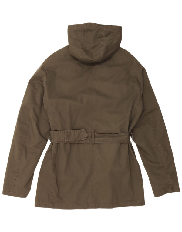 VINTAGE Herre Hooded Parka Jacket UK 40 Stor Khaki Bomuld