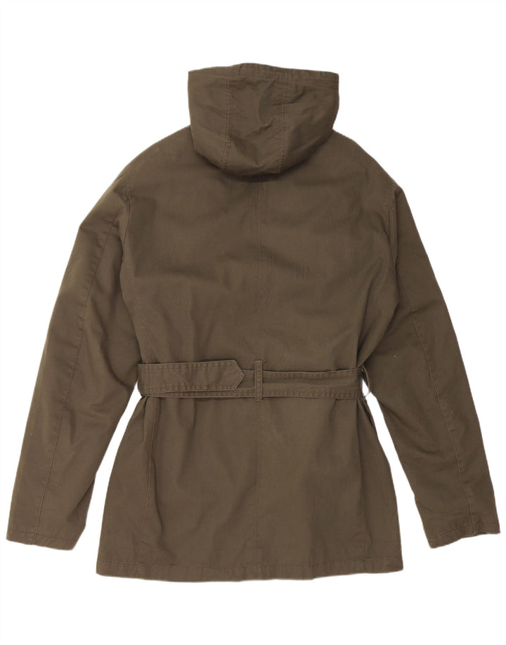 VINTAGE Herre Hooded Parka Jacket UK 40 Stor Khaki Bomuld
