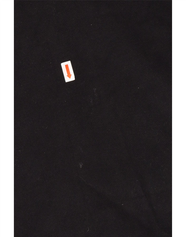 Superdry Herre Button Neck Sweatshirt Jumper Stor Sort Bomuld